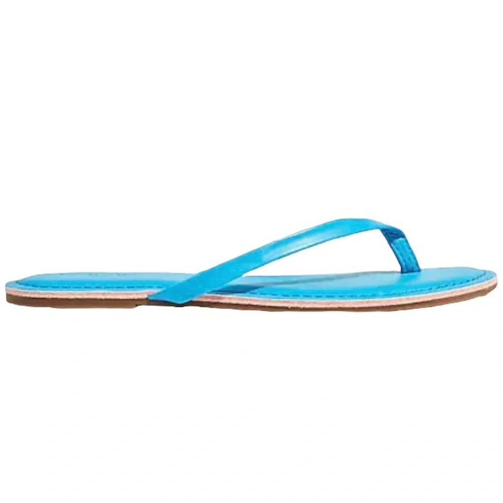 J. Crew Sandals 6 Easy Summer Flip-Flops Azure Pool AO017 - Picture 2 of 9
